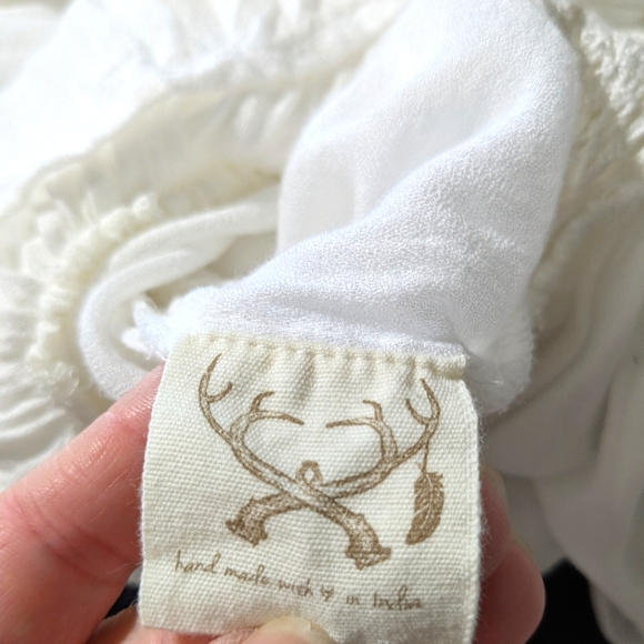 Spell Isla Bay Flare Sleeve Lace Trim Mini Dress Or Tunic Long Sleeve Blouse S - Picture 16 of 16